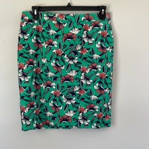 J. by J. Crew Floral Print Pencil Skirt - Green - size 8